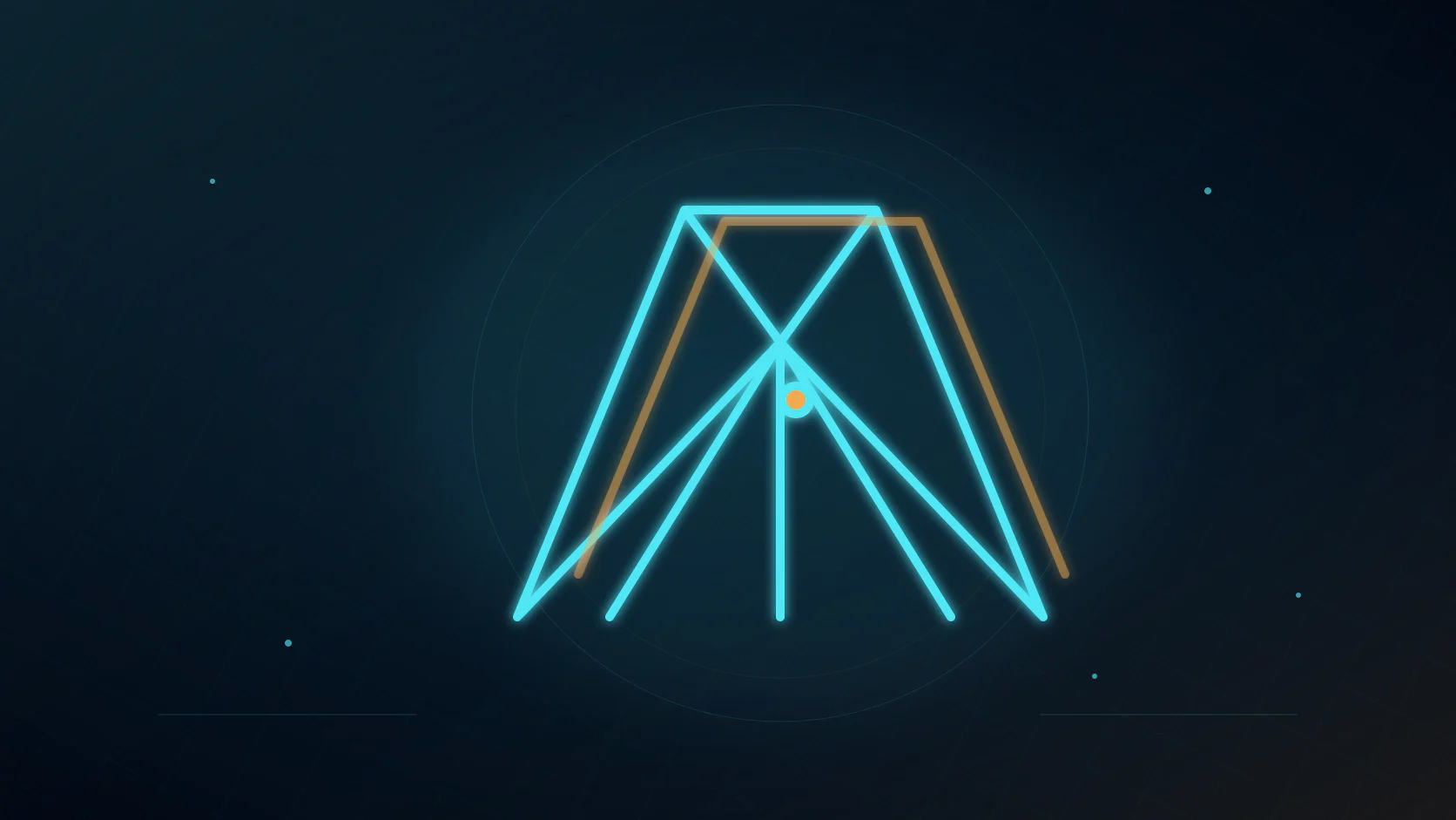 Two nearly identical cyan corridors overlap inside a brain outline with one amber mismatch signal